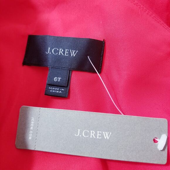 J. Crew size 6T Cotton Silk Ruffle One Shoulder Dress Holiday Christmas Party - Picture 3 of 14